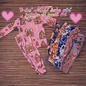 "0-3m" NWT baby girl pajama & pants lot 👶🩷